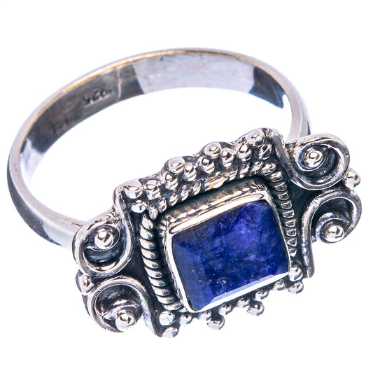 Blue Sillimanite Dainty Ring Size 7.75 (925 Sterling Silver) R5198