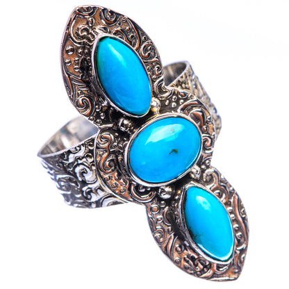 Large Sleeping Beauty Turquoise 925 Sterling Silver Ring Size 9.75