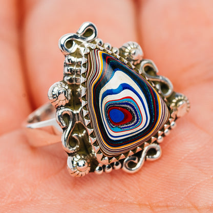 Premium Fordite Ring Size 7 (.925 Sterling Silver)