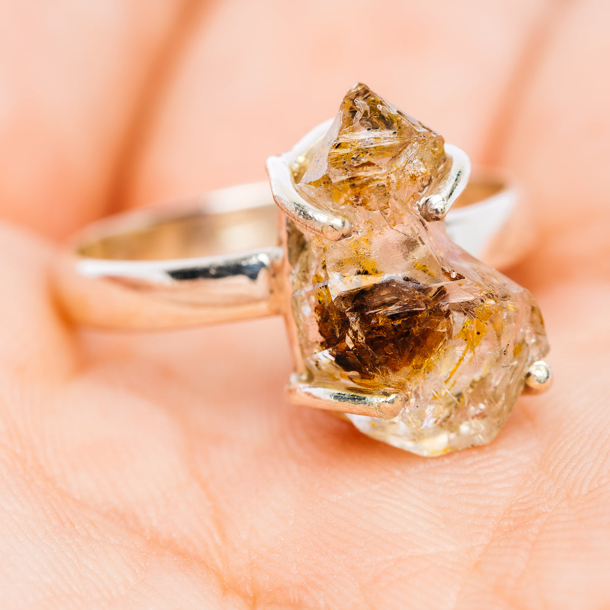 Petroleum Quartz Ring Size 8.75 (.925 Sterling Silver)