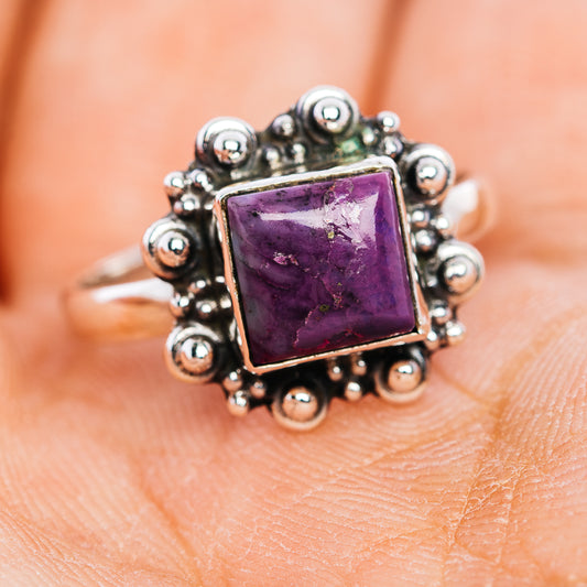 Purple Turquoise Ring Size 6.75 (.925 Sterling Silver)