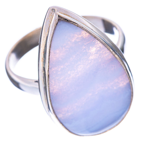 Blue Lace Agate Ring Size 8.75 (925 Sterling Silver) R1670