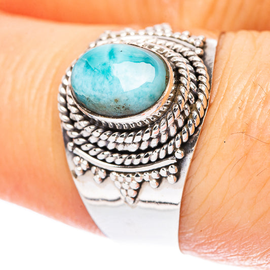 Larimar 925 Sterling Silver Ring Size 7.75 (925 Sterling Silver) R3894