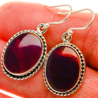 Aura Opal Earrings 1 3/8" (925 Sterling Silver) EARR432018