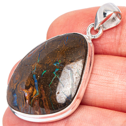 Rare Boulder Opal Pendant 1 5/8" (925 Sterling Silver) P41362