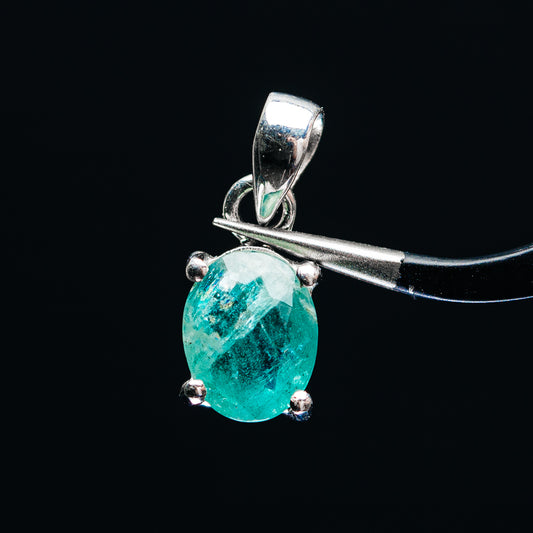 Premium Faceted Zambian Emerald Pendant 3/4" (.925 Sterling Silver)