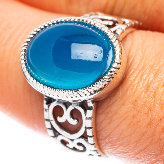 Chalcedony 925 Sterling Silver Ring Size 7.75 (925 Sterling Silver) R5401