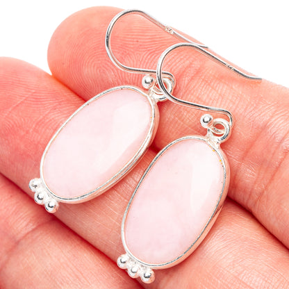 Pink Opal Earrings 1 3/8" (925 Sterling Silver) E1890