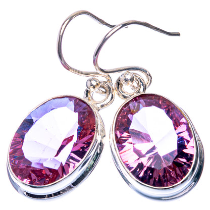Faceted Color Change Alexandrite (Lab.) Earrings 1 1/4" (925 Sterling Silver) E432598