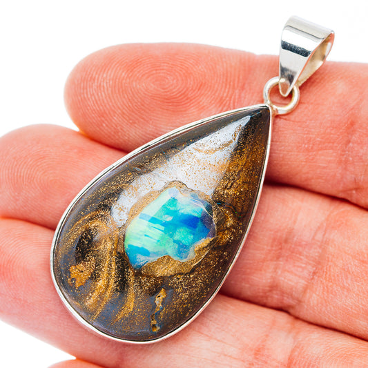 Premium Boulder Opal Pendant 2" (.925 Sterling Silver)