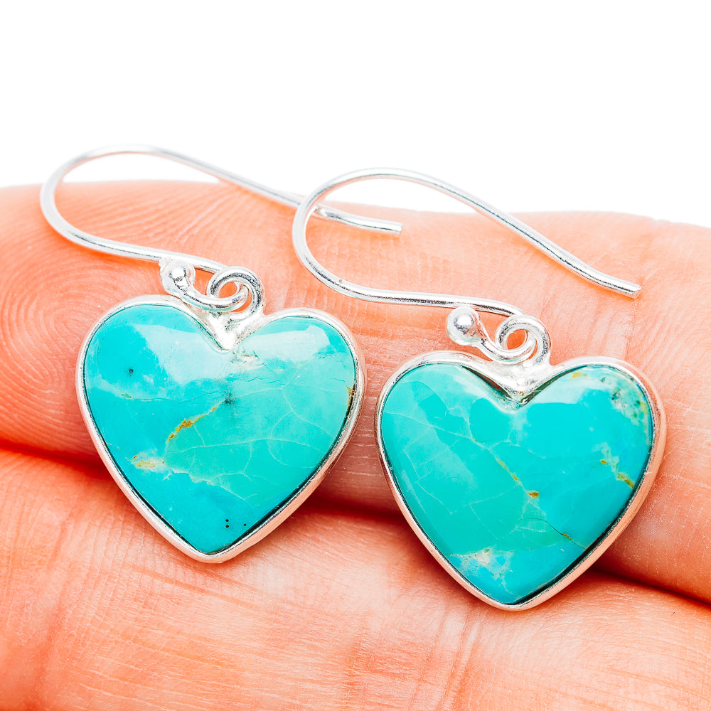 Mojave Turquoise Earrings 1 1/8" (.925 Sterling Silver)
