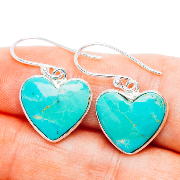 Mojave Turquoise Earrings 1 1/8" (.925 Sterling Silver)