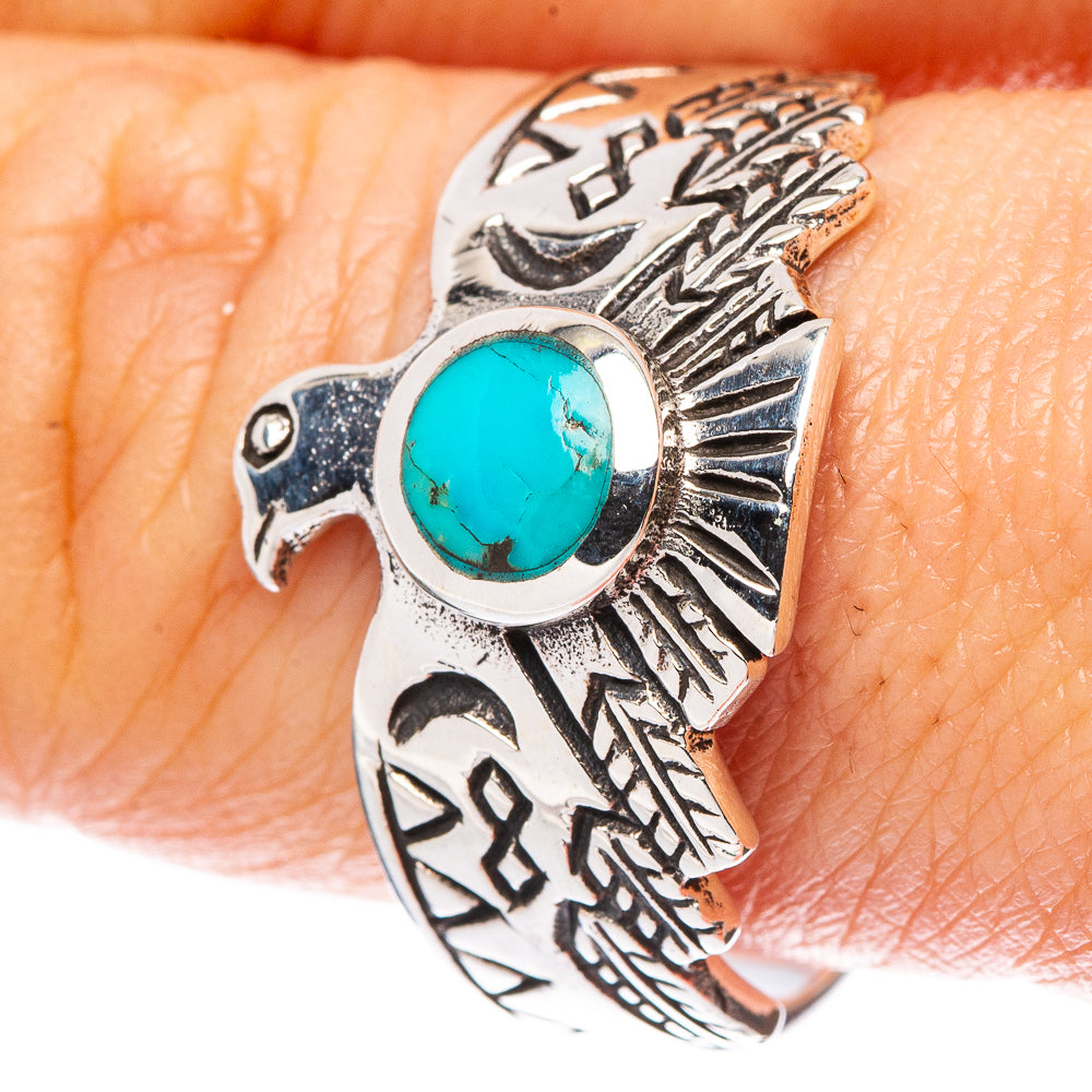 Rare Arizona Turquoise Eagle Ring Size 10 (925 Sterling Silver) R2291