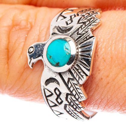Rare Arizona Turquoise Eagle Ring Size 10 (925 Sterling Silver) R2291