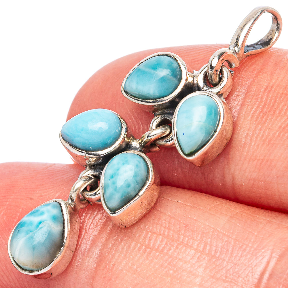 Larimar Dainty Pendants 1 3/8" (925 Sterling Silver) P42243