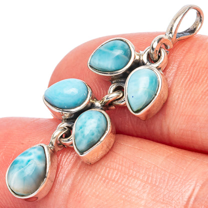 Larimar Dainty Pendants 1 3/8" (925 Sterling Silver) P42243
