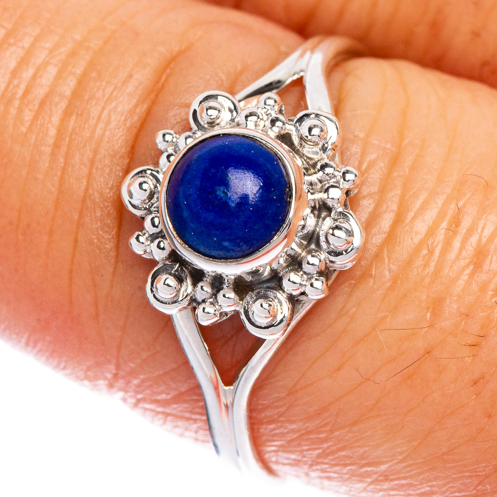 Lapis Lazuli Dainty Ring Size 8.5 (925 Sterling Silver) R147257