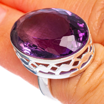 Rare Faceted Amethyst Ring Size 5.5 (925 Sterling Silver) R147184
