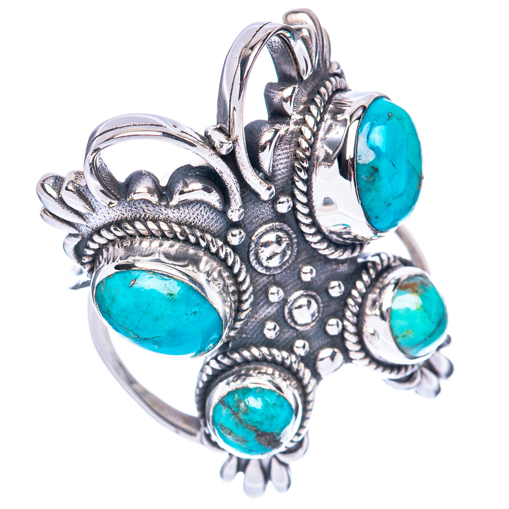Chrysocolla Butterfly Ring Size 8.25 (925 Sterling Silver) R2761