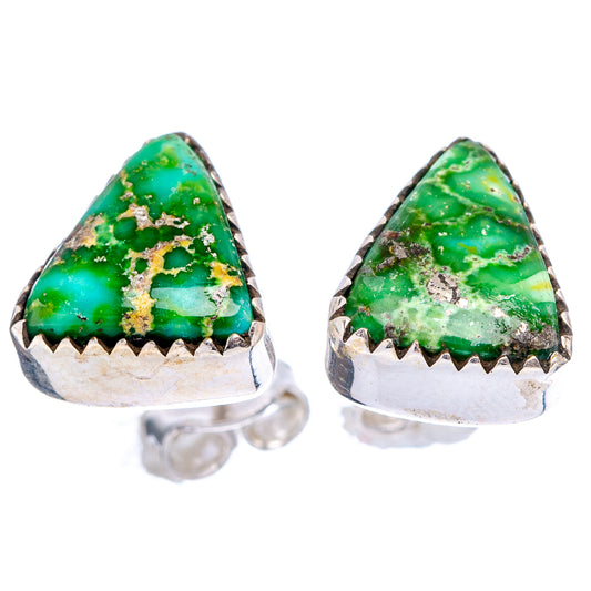 Sonoran Gold Turquoise Earrings 1/2" (.925 Sterling Silver)