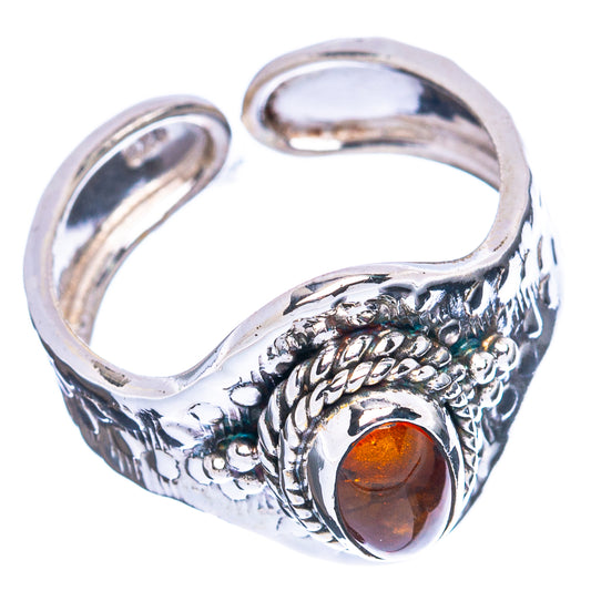 Amber Ring Size 7.5 (925 Sterling Silver) R3686