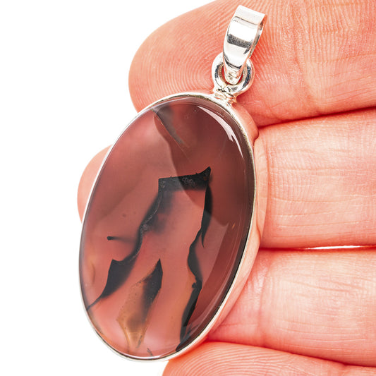 Montana Agate Pendant 1 3/4" (.925 Sterling Silver)