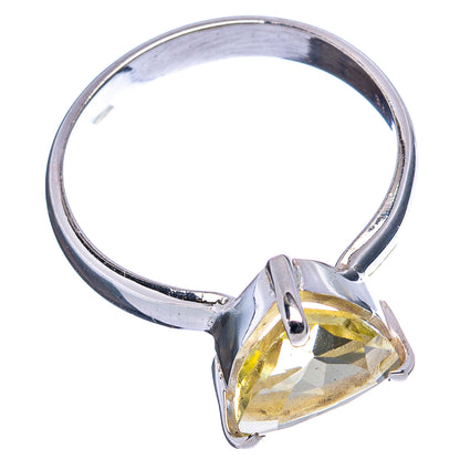 Faceted Lemon Quartz Ring Size 9 (.925 Sterling Silver)