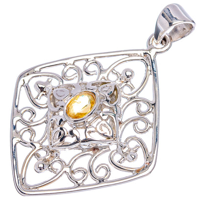 Signature Yellow Sapphire Pendant 1 5/8" (.925 Sterling Silver)