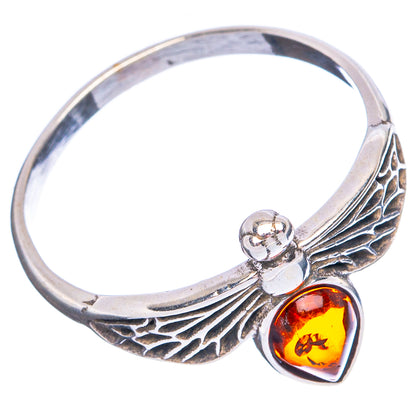 Baltic Amber Honey Bee Ring Size 8.25 (.925 Sterling Silver)
