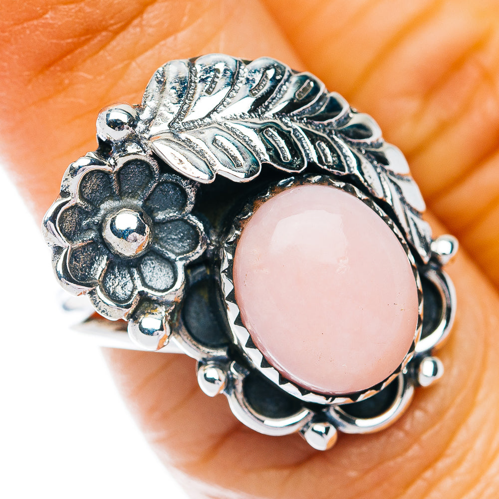 Southwestern Style Pink Opal Ring Size 6 (.925 Sterling Silver)