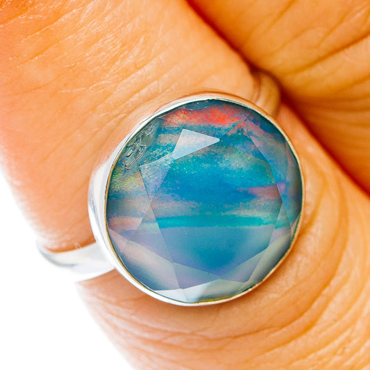 Aurora Opal Ring Size 7 (.925 Sterling Silver)