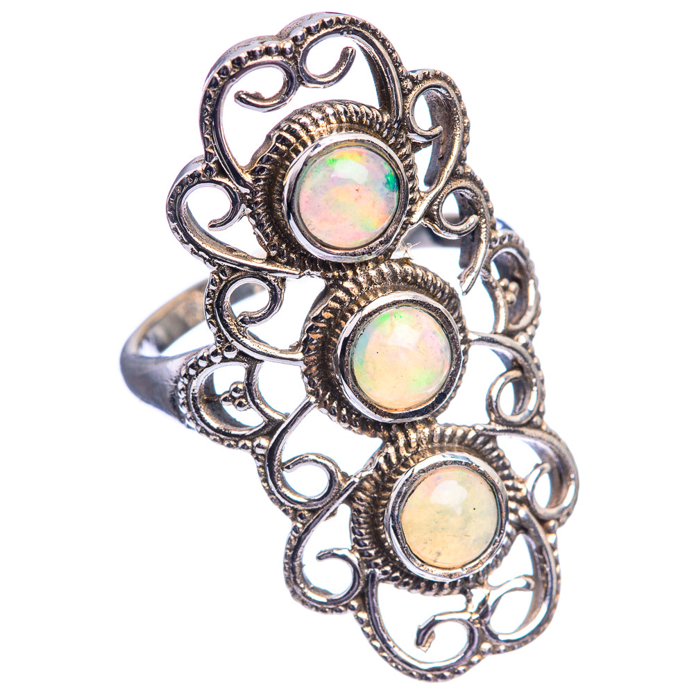 Natural Ethiopian Opal Ring Size 7.5 (925 Sterling Silver) R142273