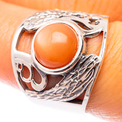 Peach Moonstone Ring Size 7 (925 Sterling Silver) R140943