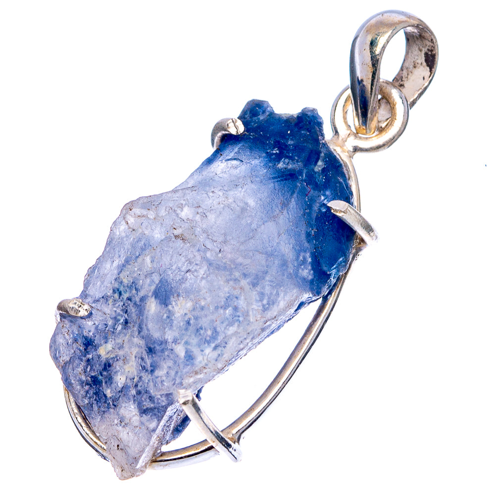 Raw Dumortierite Pendant 1 3/8" (.925 Sterling Silver)