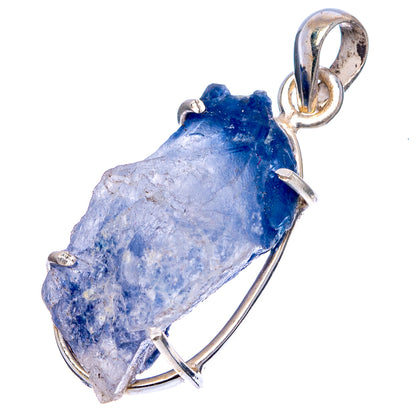 Raw Dumortierite Pendant 1 3/8" (.925 Sterling Silver)