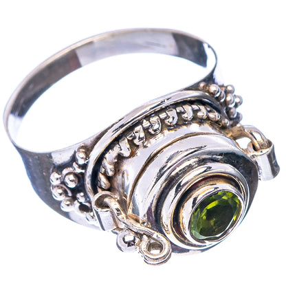 Peridot Poison Ring Size 7 (.925 Sterling Silver)