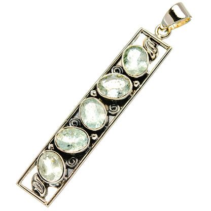 Signature Aquamarine Pendant 2 1/2" (925 Sterling Silver) PD37855