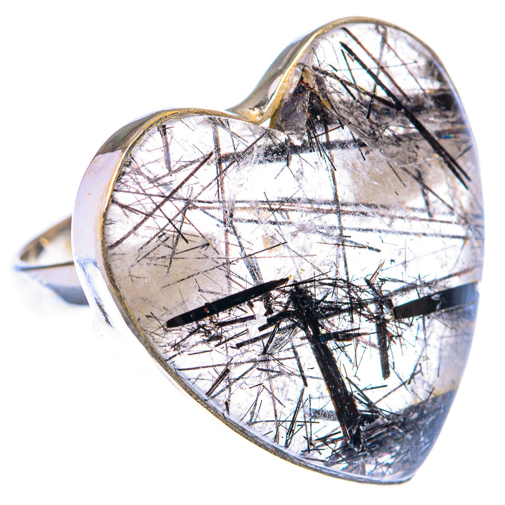 Large Tourmalinated Quartz Ring Size 10.75 (925 Sterling Silver) RING140012