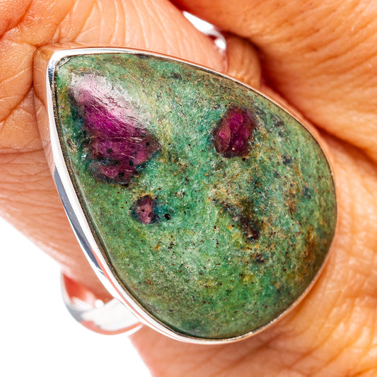 Premium Ruby Fuchsite Ring Size 11 Adjustable (.925 Sterling Silver)