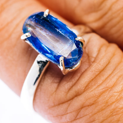 Faceted Kyanite Ring Size 9 (.925 Sterling Silver)