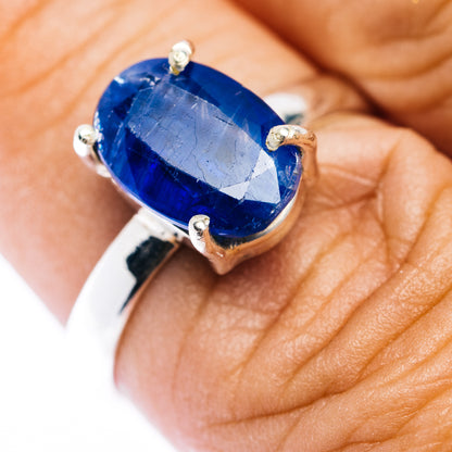 Faceted Kyanite Ring Size 8 (.925 Sterling Silver)
