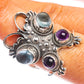 Large Natural Aquamarine, Amethyst 925 Sterling Silver Ring Size 7.5