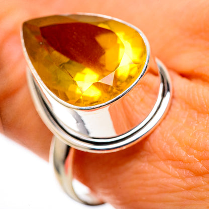 Large Faceted Citrine 925 Sterling Silver Ring Size 10 (925 Sterling Silver) RING139650