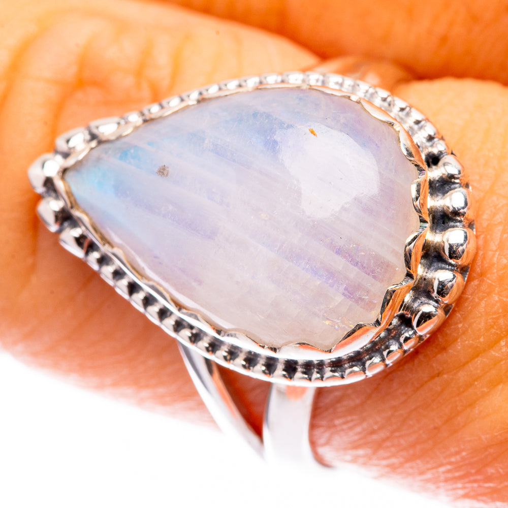 Rainbow Moonstone Ring Size 8 (925 Sterling Silver) R141494