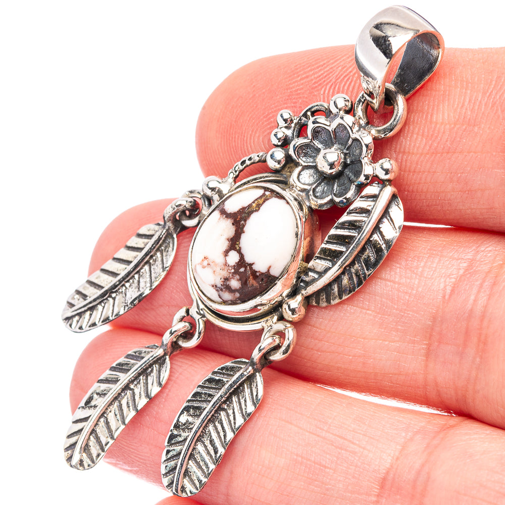 Wild Horse Jasper Native Style Pendant 2 1/8" (.925 Sterling Silver)