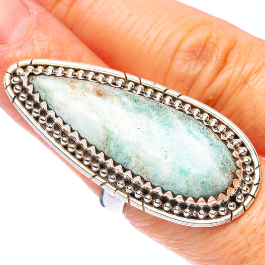 Amazonite Large Ring Size 6.75 (925 Sterling Silver) R1746