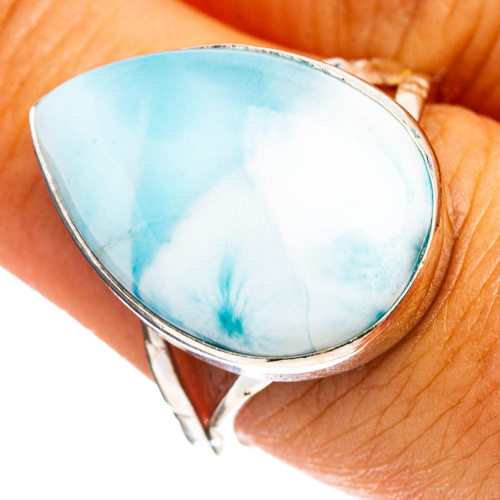 Rare Larimar Ring Size 8.25 (.925 Sterling Silver)