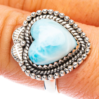 Larimar Heart Ring Size 8 (925 Sterling Silver) R2520