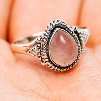 Oval rose quartz 925 sterling silver dainty ring with detailed braided shank