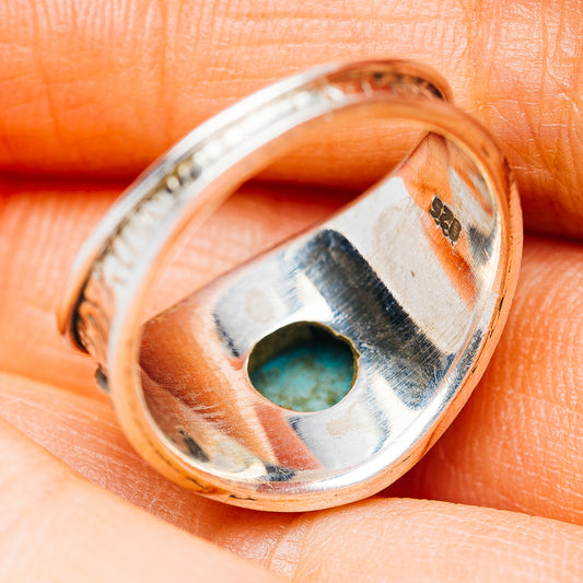 Kingman Turquoise Cocktail Ring Size 6.5 (.925 Sterling Silver)